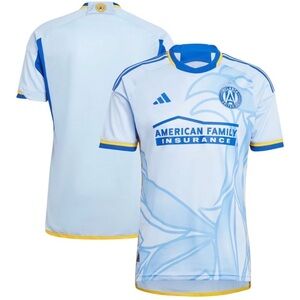 adidas Light Blue Atlanta United FC Jersey with Navy and Yellow Accents